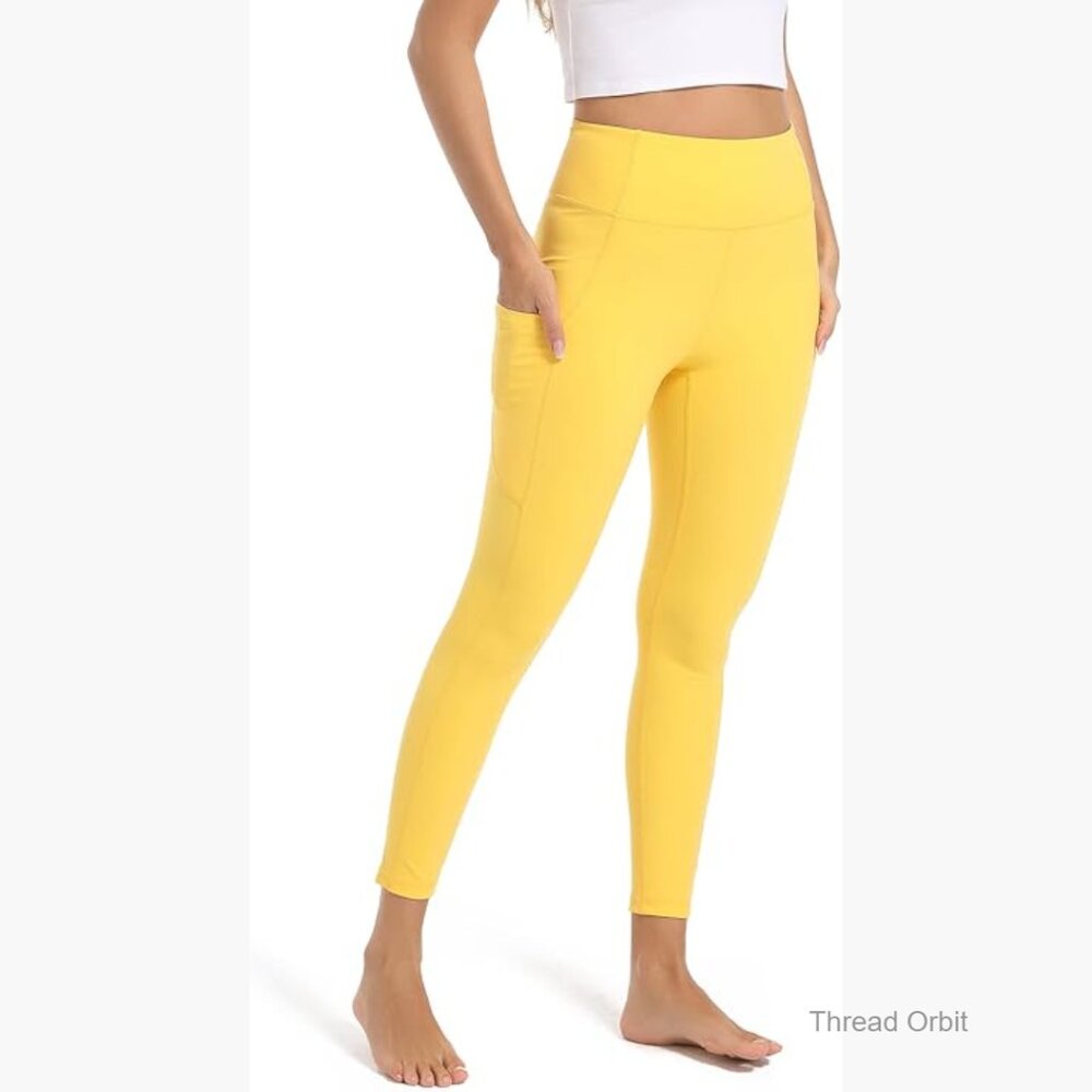 High Waisted Yoga Leggings with Pockets Tummy Control Workout Pants